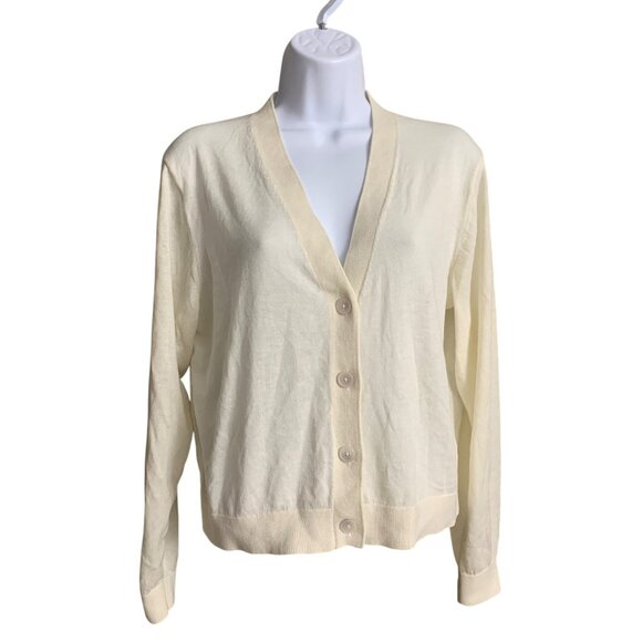A New Day Womens Cream Button-Front Casual Cardigan Sweater Lightweight Small - Picture 6 of 12